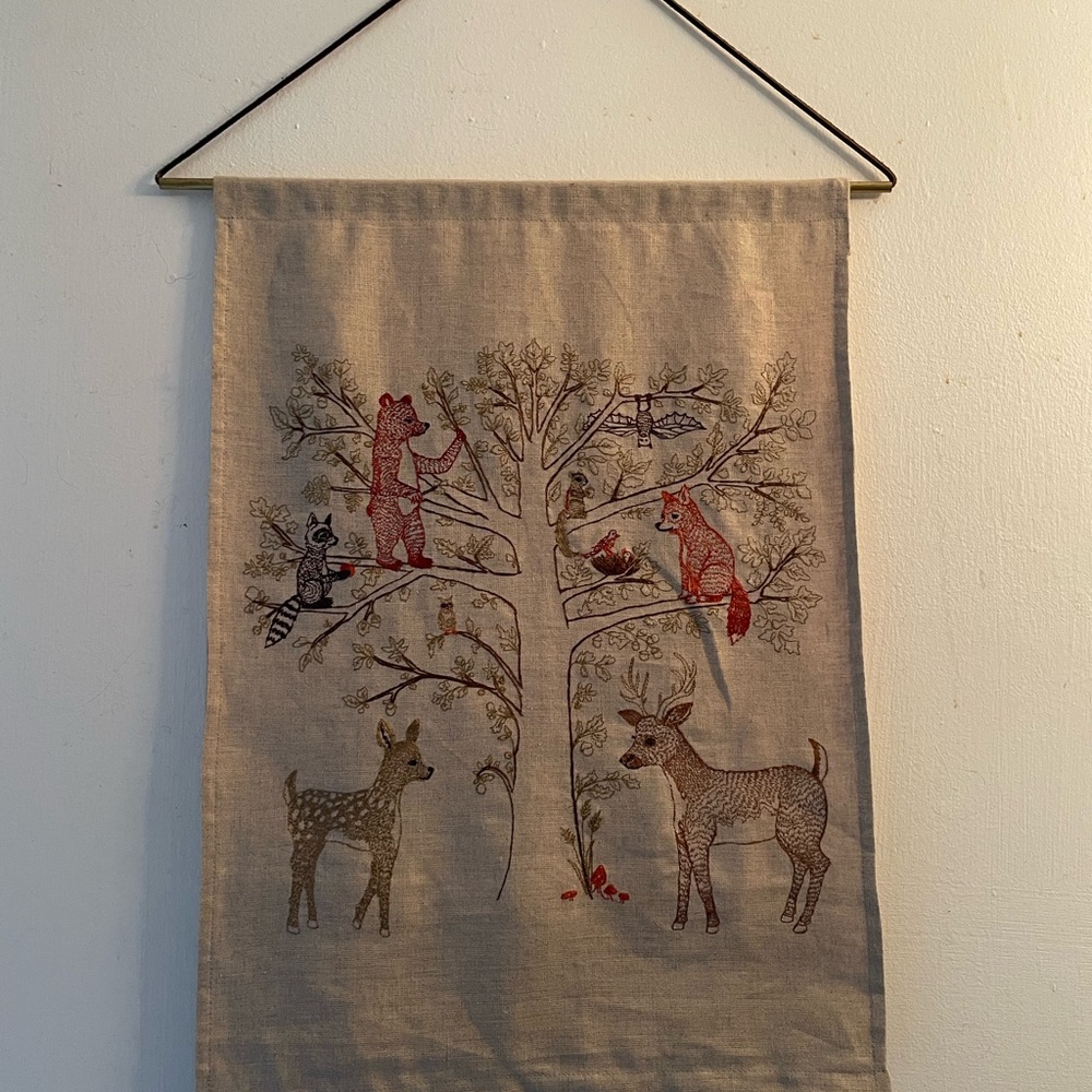 Embroidered Animal Wall Hanging